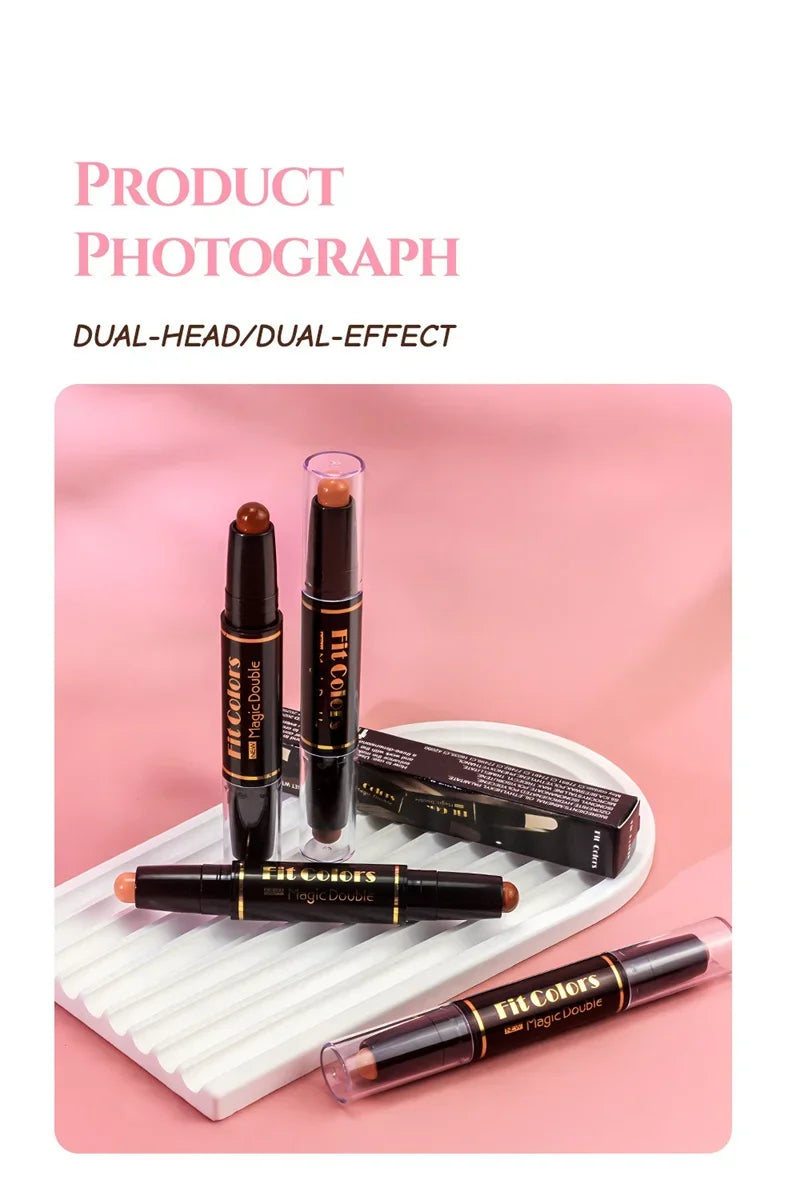 Double-ended Dual-purpose High-light Trimming Stick Three-dimensional Contour Nose Shadow Facial Shape Pencil Face Makeup Stick