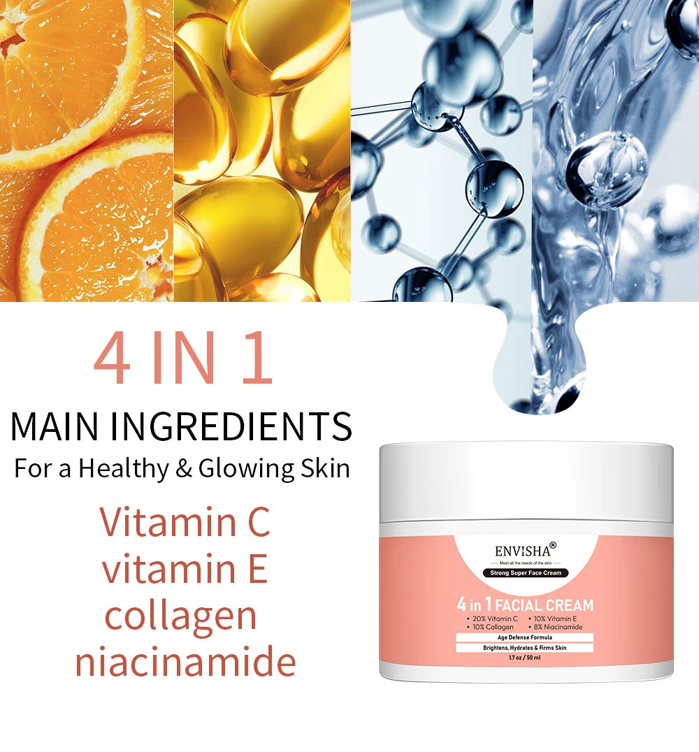Collagen Facial Cream Face Skin Care Anti-Aging Wrinkle Whitening Deeply Moisturizing Shrink Pores Hyaluronic Acid Niacinamide