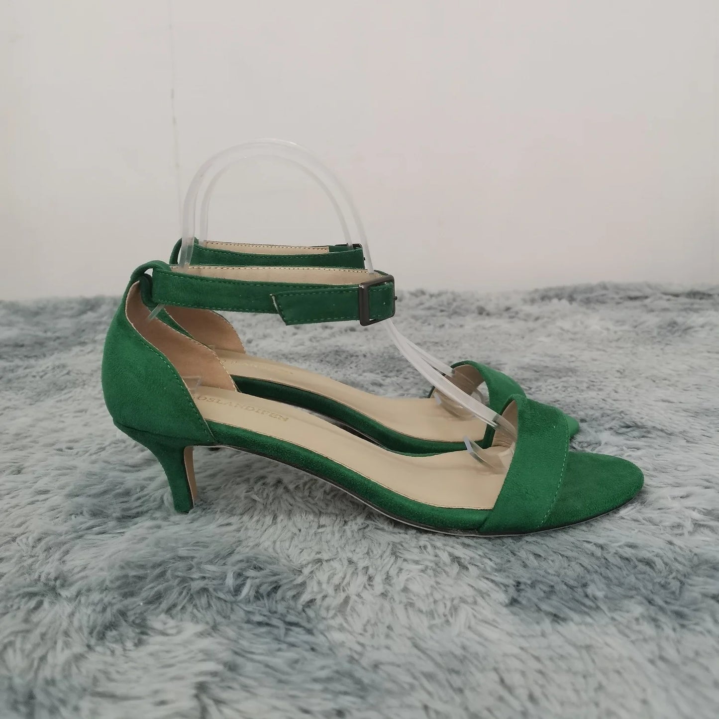 LOSLANDIFEN Summer Low Heels Ankle Strap Sandal Open Toes Sexy High Wedding Party Shoes Plus Size Women Sandals 105-2VE