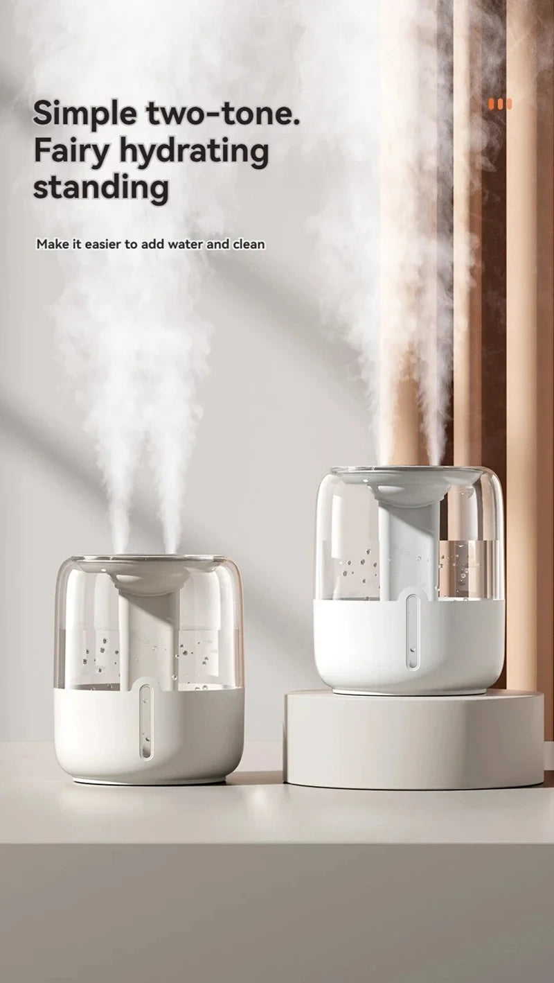 6.8L Large Capacity Humidifier USB Double Spray Quiet Humidifier Home Dormitory Office Bedroom Desktop With Night Light