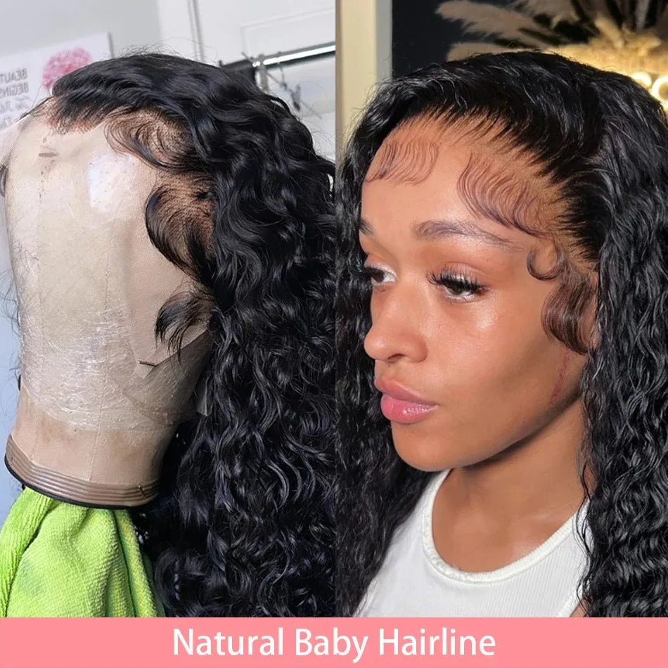 YKB 16 18 Inch Short Bob Wig Human Hair Curly Wigs 13x6 Lace Frontal Preplucked Glueless 6x6 Lace Closure Deep Wave 220 Density