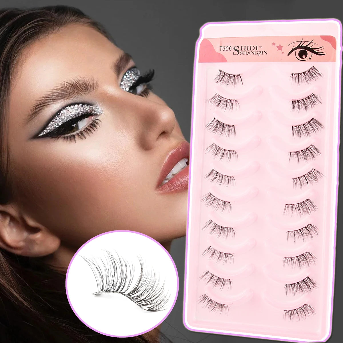 MEISHENJIE New 10 Pairs Half Lashes Natural Long 3d Mink False Eyelashes Reusable Fluffy Faux Cils Extension Makeup Tools Lashes