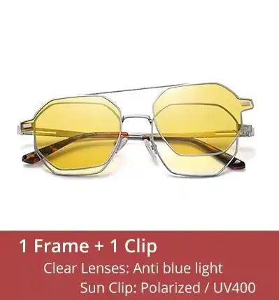 Ralferty Designer Polarized Sunglasses Women 2 In 1 Clips On Glasses Female Spectacles Frame Cat Eye Glasses 0 Diopter Eyewear