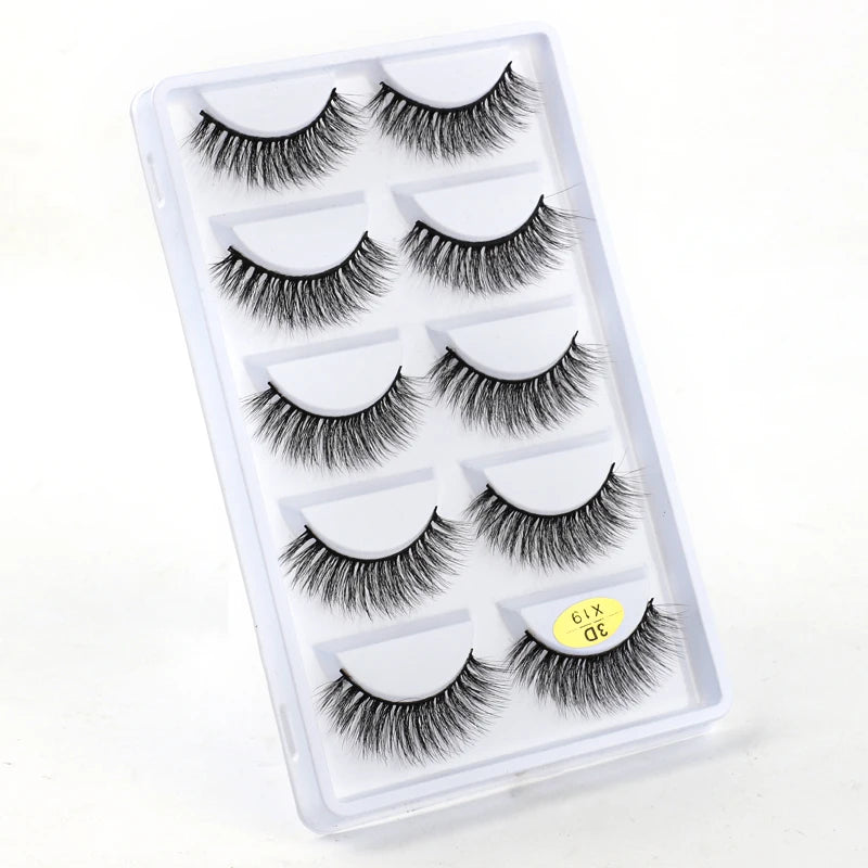 3/5 Pairs Fake Lashes Natural Long False Eyelashes Extension Fluffy 3D Mink Lashes Wispy Strip Eyelashes Makeup Tools maquillaje