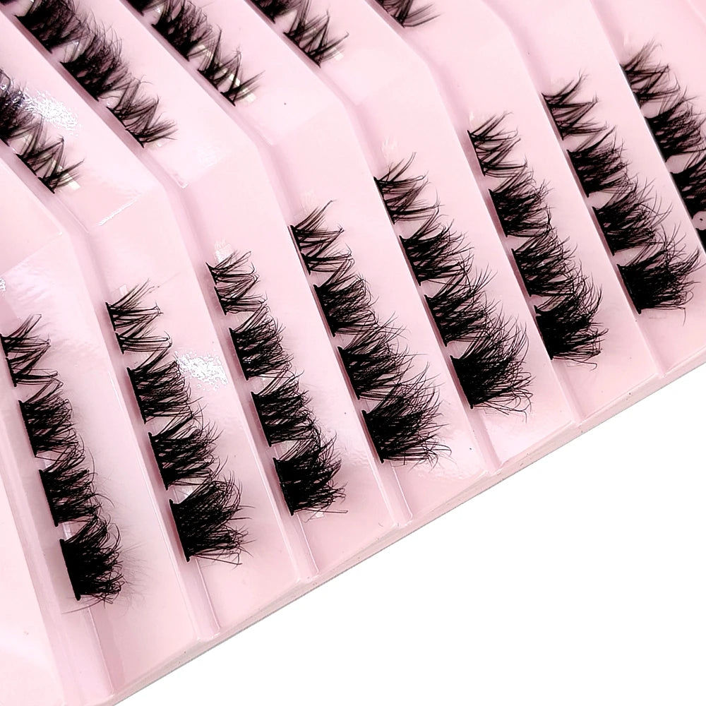 New 8 Rows Mink Eyelashes Natural Bundles Eyelash Extension 3D Russia Volume Individual Eyelash Cluster Makeup Tools Lashes