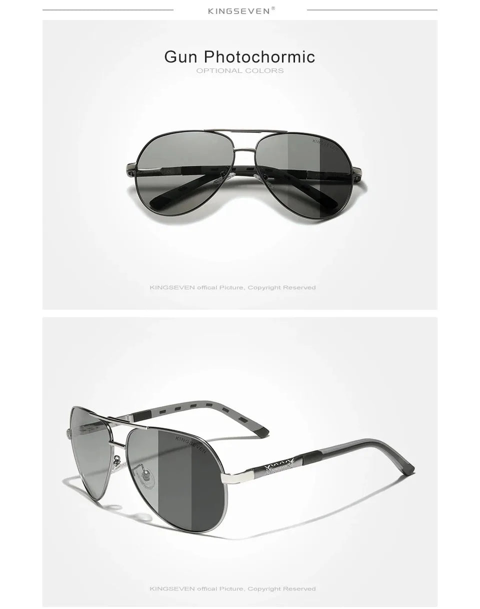 KINGSEVEN Brand Classic Pilot Men Sunglasses Polarized UV400 Lens Luxury Retro Driving Glasses Women Large Frame Causal Eyewear