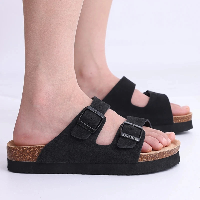 Litfun Fashion Clogs Sandals For Men Woen Summer Cork Footbed Outdoor Beach Slippers Orthopetic Mules Sandal With Arch Support
