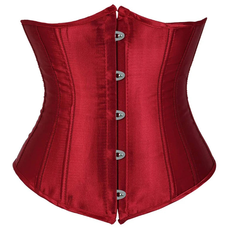 Black Corset Underbust Plus Size Sexy Women With Lacet Bodyshaper Costumes Cincher Ladies Burlesque Corselet Red Green Blue Pink