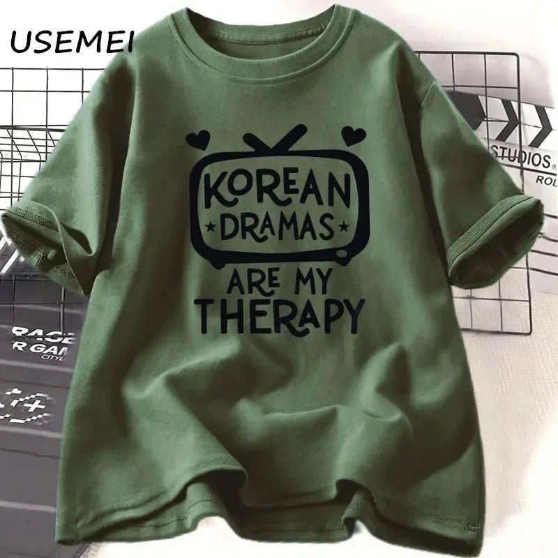 K-Drama T-shirt Women's Korean Drama T-shirt Short Sleeve Plus Size T-shirt Women's Street Casual Women's T-shirt