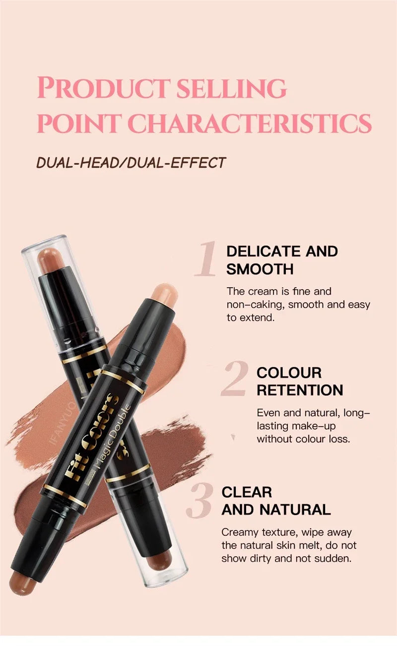 Double-ended Dual-purpose High-light Trimming Stick Three-dimensional Contour Nose Shadow Facial Shape Pencil Face Makeup Stick