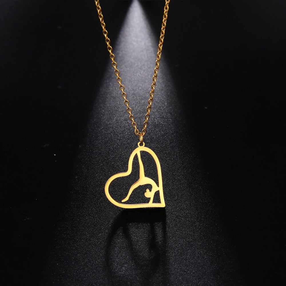 Rhythmic Gymnastics Necklace Women Trend 2025 Gymnast Stainless Steel Jewelry BFF Dancer Girl Sport Accessories Mother Day Gift