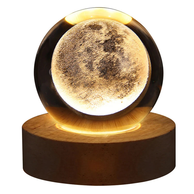 LED Night Light Milky Way Galaxy Solar System Crystal Ball Children Night Lamp Bedroom Ambient Light Creative Gift Night Light