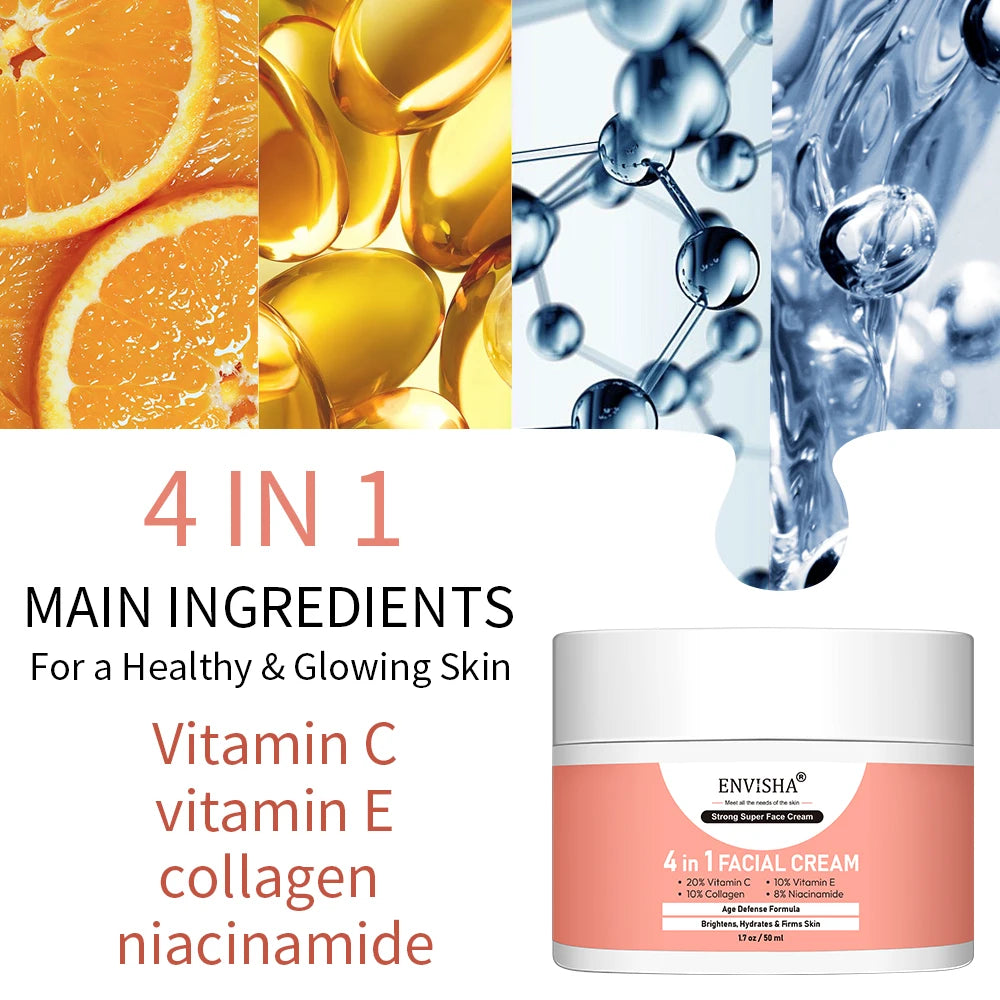 Collagen Facial Cream Face Skin Care Anti-Aging Wrinkle Whitening Deeply Moisturizing Shrink Pores Hyaluronic Acid Niacinamide