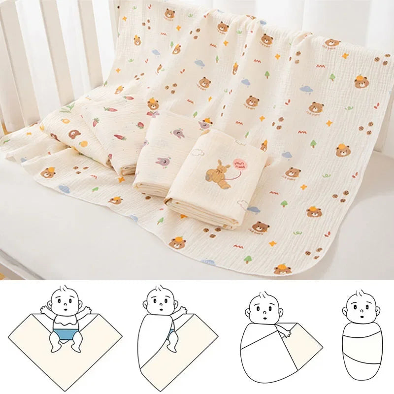 80x80cm Baby Receive Blanket for Newborn Cotton Muslin Swaddle Blanket Bedding Infant Bath Towel Baby Items Mother Kids