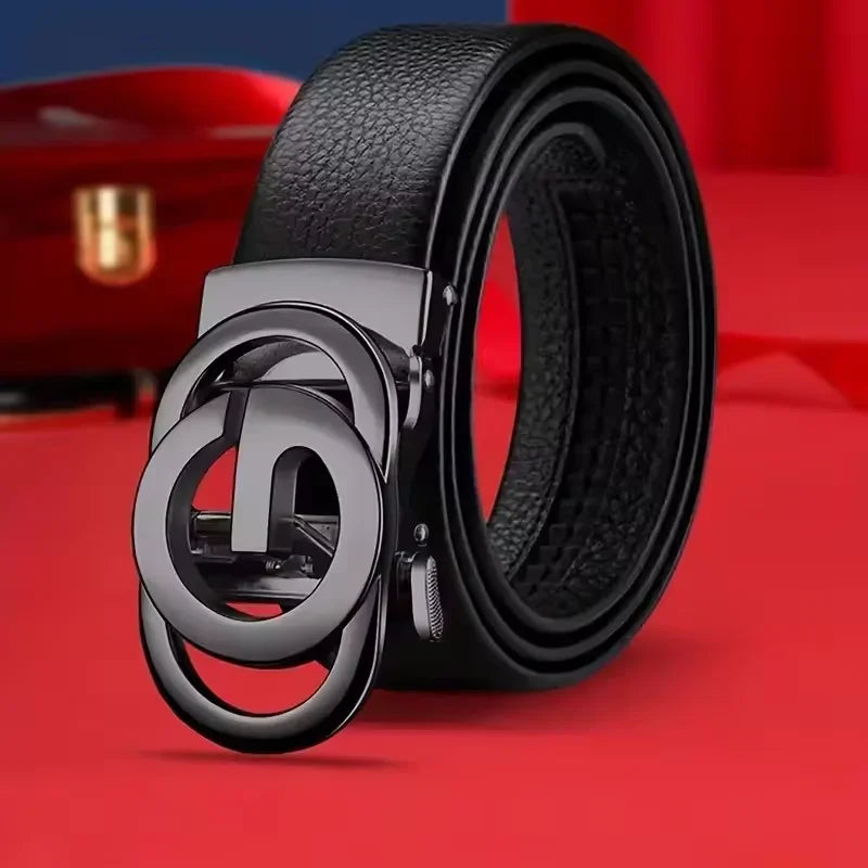 Fashion Business Men'S Belt Genuine Luxury Brand Metal Buckle Belt High-Quality PU Leather Soft Belt With Cargo Pants Jeans