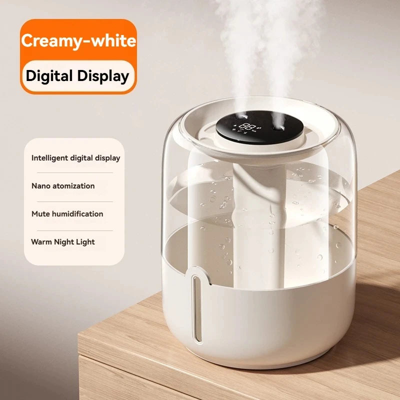6.8L Large Capacity Humidifier USB Double Spray Quiet Humidifier Home Dormitory Office Bedroom Desktop With Night Light
