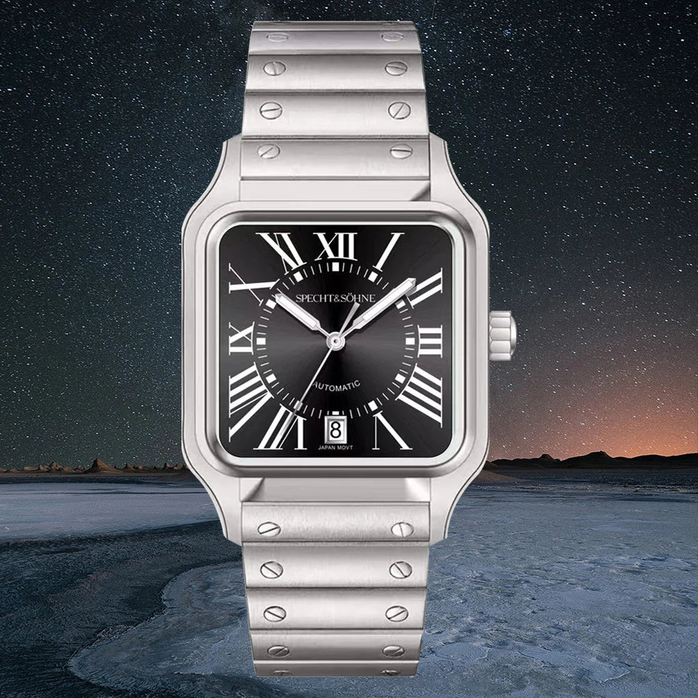 2024 New High Quality Specht & Söhne Watch Miyota Automatic Mechanical Watches Wine Red Sapphire Stainless Steel Watch For Men