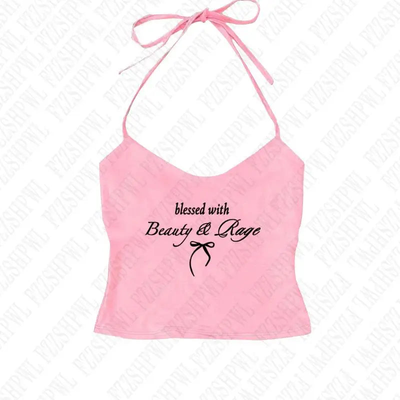 Women Y2k Tank Top Punk Harajuku Letter Print Goth Sexy Crop top Hip Hop Streetwear Sleeveless Top Punk Casual Sling Spice Girls