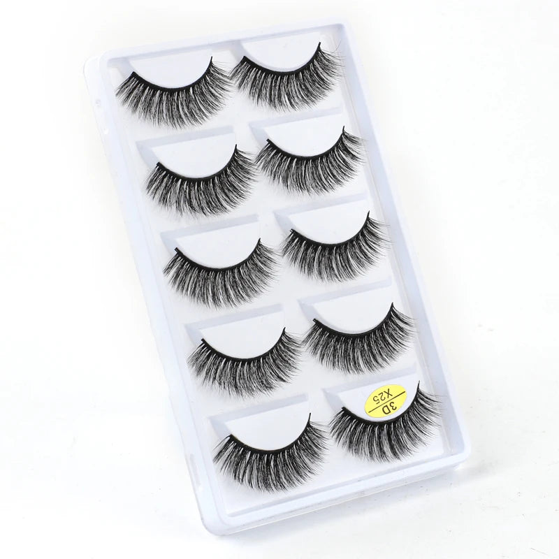 3/5 Pairs Fake Lashes Natural Long False Eyelashes Extension Fluffy 3D Mink Lashes Wispy Strip Eyelashes Makeup Tools maquillaje