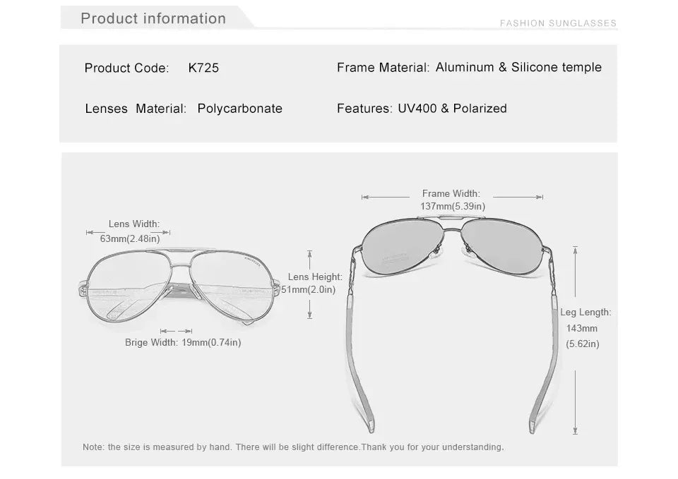 KINGSEVEN Brand Classic Pilot Men Sunglasses Polarized UV400 Lens Luxury Retro Driving Glasses Women Large Frame Causal Eyewear