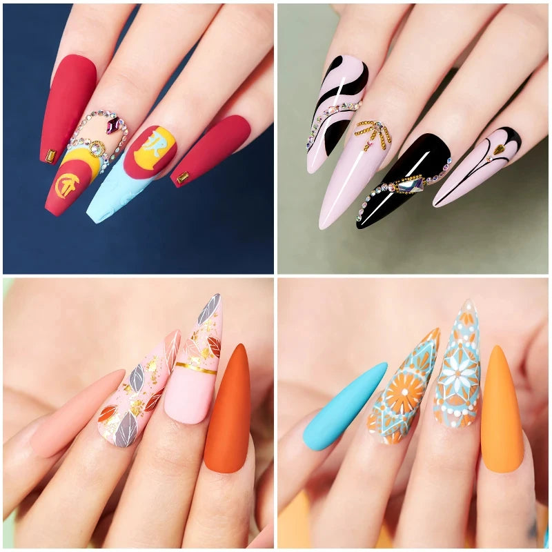 6Pcs/Set Blue Glitter Bright Gel Nail Polish Set Semi Permanent Spring Summer Colors Series Soak Off UV Nail Art Gel Varnish