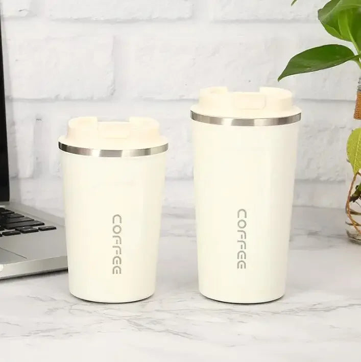 Coffee Tumbler Double Wall Stainless Steel Insulated Travel Mug for Hot Cold Drinks Sleek Design Portable Outdoor Cup
