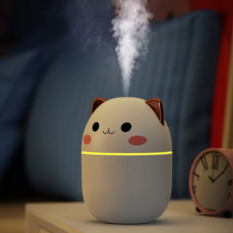 Hot Sale 250ml Cute Cat Air Humidifier Diffuser USB Mist Maker Mini Humidificador with Night Light