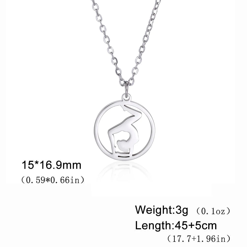 Rhythmic Gymnastics Necklace Women Trend 2025 Gymnast Stainless Steel Jewelry BFF Dancer Girl Sport Accessories Mother Day Gift