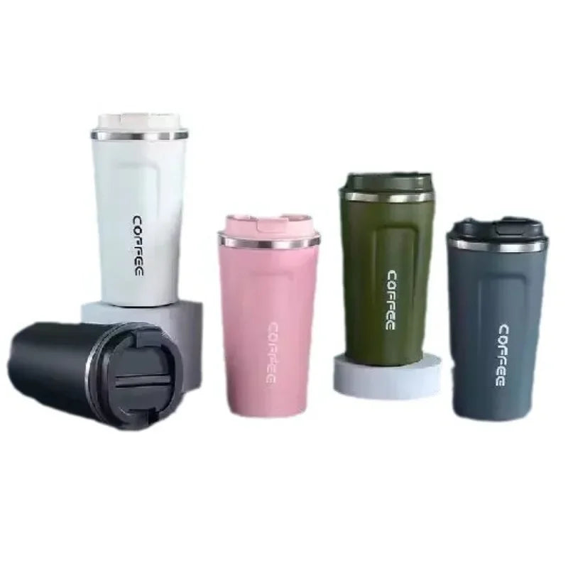 Coffee Tumbler Double Wall Stainless Steel Insulated Travel Mug for Hot Cold Drinks Sleek Design Portable Outdoor Cup