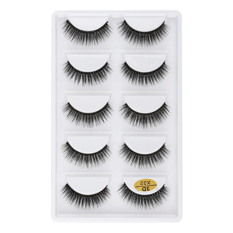 3/5 Pairs Fake Lashes Natural Long False Eyelashes Extension Fluffy 3D Mink Lashes Wispy Strip Eyelashes Makeup Tools maquillaje