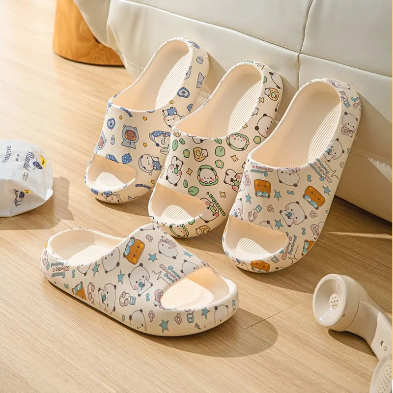 Kawaii Bubu Dudu Bear Slippers Summer Home Bathroom Anti-skid Bottom Outdoor Soft Shoes Cartoon Sandal Girl Gift Anime Figure