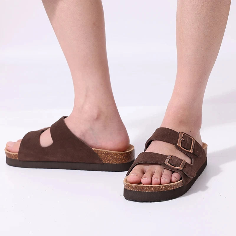 Litfun Fashion Clogs Sandals For Men Woen Summer Cork Footbed Outdoor Beach Slippers Orthopetic Mules Sandal With Arch Support