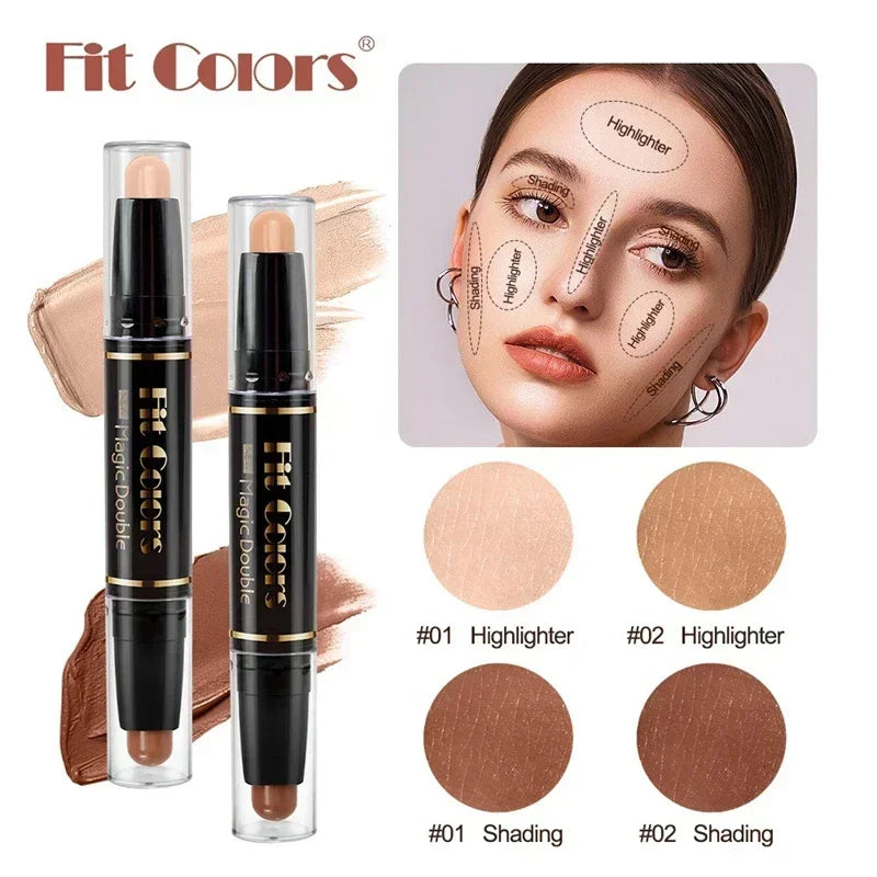 Double-ended Dual-purpose High-light Trimming Stick Three-dimensional Contour Nose Shadow Facial Shape Pencil Face Makeup Stick