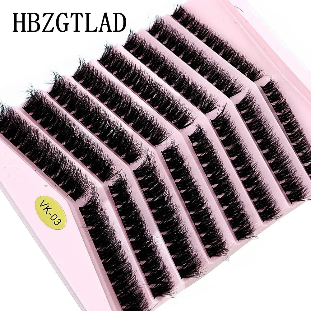 New 8 Rows Mink Eyelashes Natural Bundles Eyelash Extension 3D Russia Volume Individual Eyelash Cluster Makeup Tools Lashes