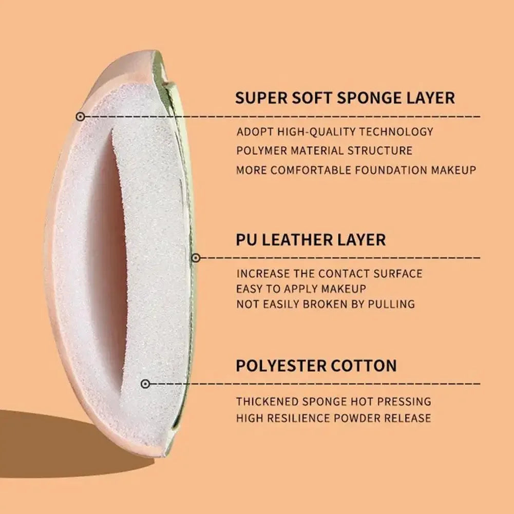 Air Cushion Cosmetic Puff Set With Storage Box Makeup Cotton Candy Sponge Soft Leather Clip Wet Dry Use Makeup Tools