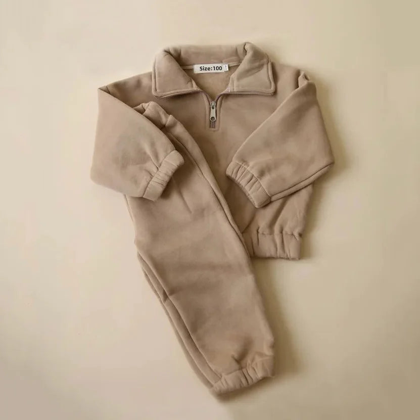 Kids Sportswear Suits for Children Warm Autumn Winter Fleece Jacket + Pant Baby Kids Boy Girl Tracksuits Clothes Outfit