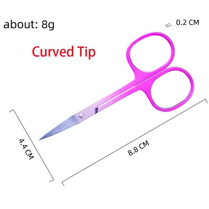 Eyebrow Scissor Makeup Eyelash Trimmer Nose Facial Hair Remover Multifunctional Scissors Stainless Steel Nail Cuticle Tools