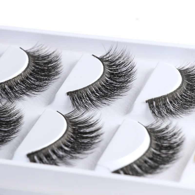 3/5 Pairs Fake Lashes Natural Long False Eyelashes Extension Fluffy 3D Mink Lashes Wispy Strip Eyelashes Makeup Tools maquillaje