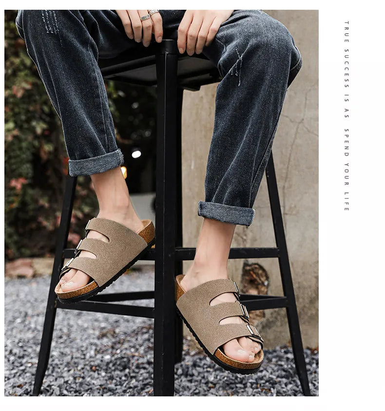 Men's Summer Sandals for Men 2024 Adult Leather Men's Sandal Man Beach Sandals Original Brands Shoes Trend Trending Comfortable