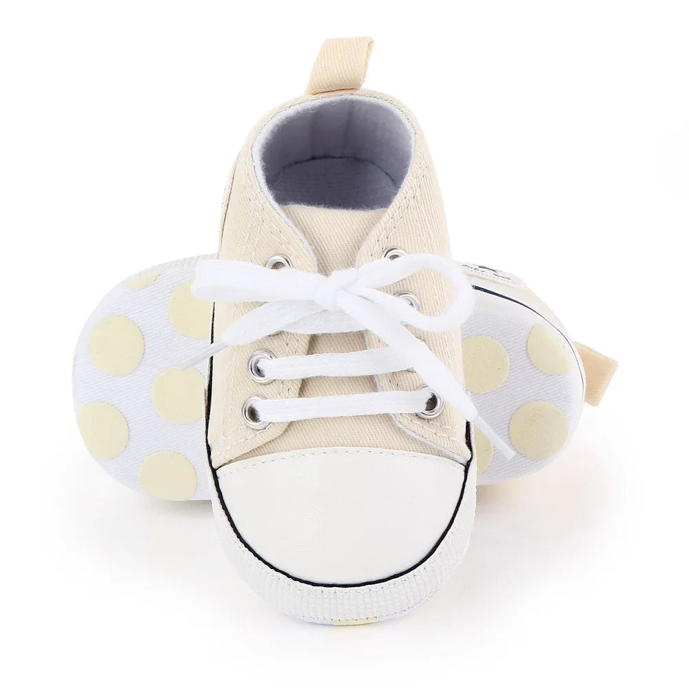 New Baby Canvas Sneaker For Newborn Sport Shoes For Baby Boys Girls Infant Toddler Soft Bottom Anti-slip First Walkers 0-18 M