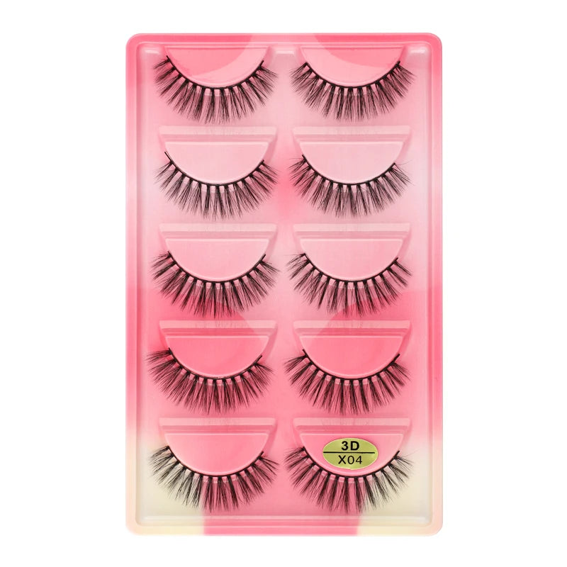 3/5 Pairs Fake Lashes Natural Long False Eyelashes Extension Fluffy 3D Mink Lashes Wispy Strip Eyelashes Makeup Tools maquillaje