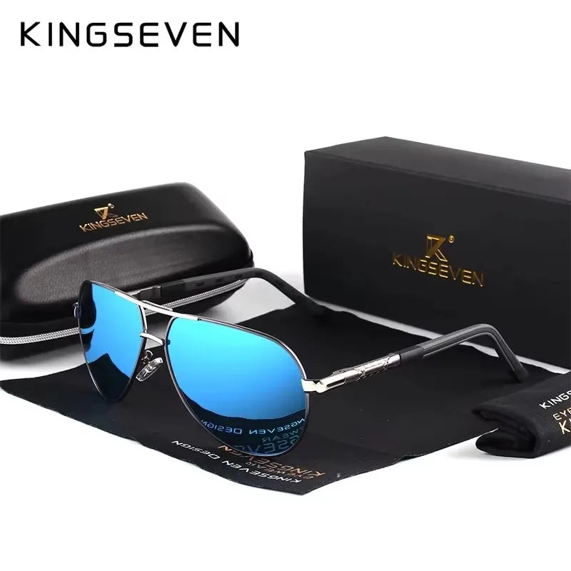 KINGSEVEN Brand Classic Pilot Men Sunglasses Polarized UV400 Lens Luxury Retro Driving Glasses Women Large Frame Causal Eyewear