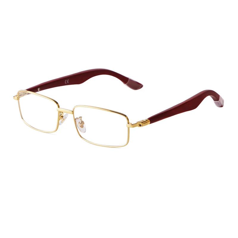 Luxury Brown Rimless Rectangle Men Sunglasses Clear Lens Wood Square Sun Glasses Spectacle Plain Frameless Women Eyewear Shades