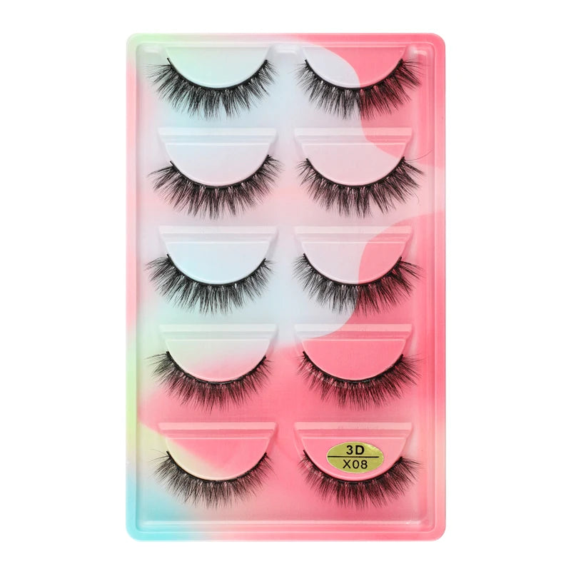 3/5 Pairs Fake Lashes Natural Long False Eyelashes Extension Fluffy 3D Mink Lashes Wispy Strip Eyelashes Makeup Tools maquillaje