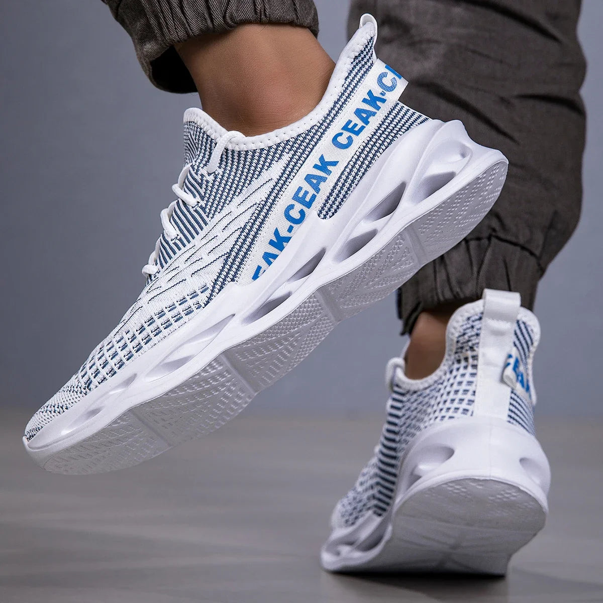 YRZL Sneakers Men Mesh Breathable Running Sport Shoes Man Light Soft Thick Sole Hole Mens Shoes Athletic Sneakers for Men