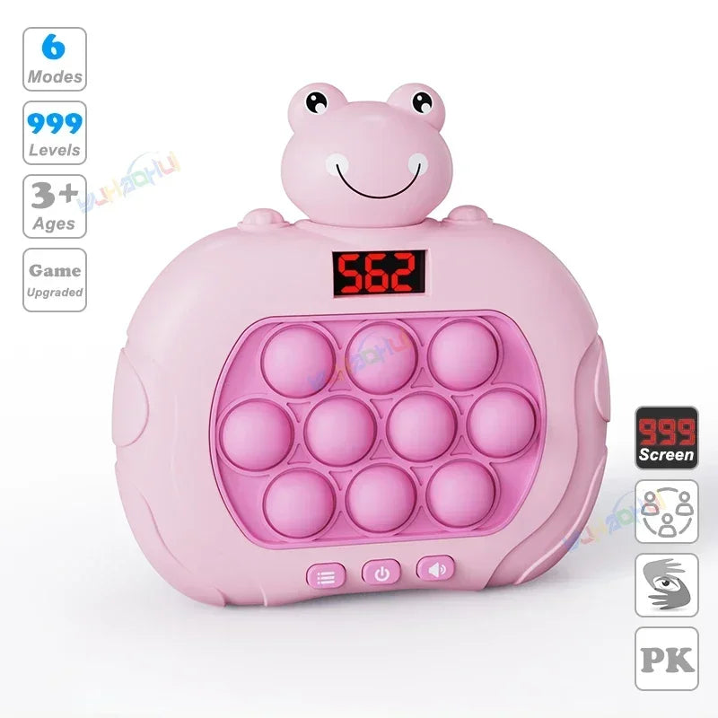999 Level Electronic Pop Quick Push Bubbles Game Machine Kids Cartoon Fun Squeezing Toys Anti Stress Sensory Bubble Toy Gifts
