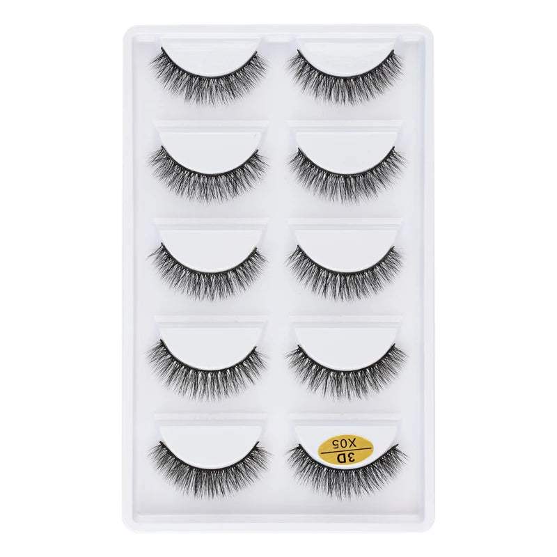 3/5 Pairs Fake Lashes Natural Long False Eyelashes Extension Fluffy 3D Mink Lashes Wispy Strip Eyelashes Makeup Tools maquillaje