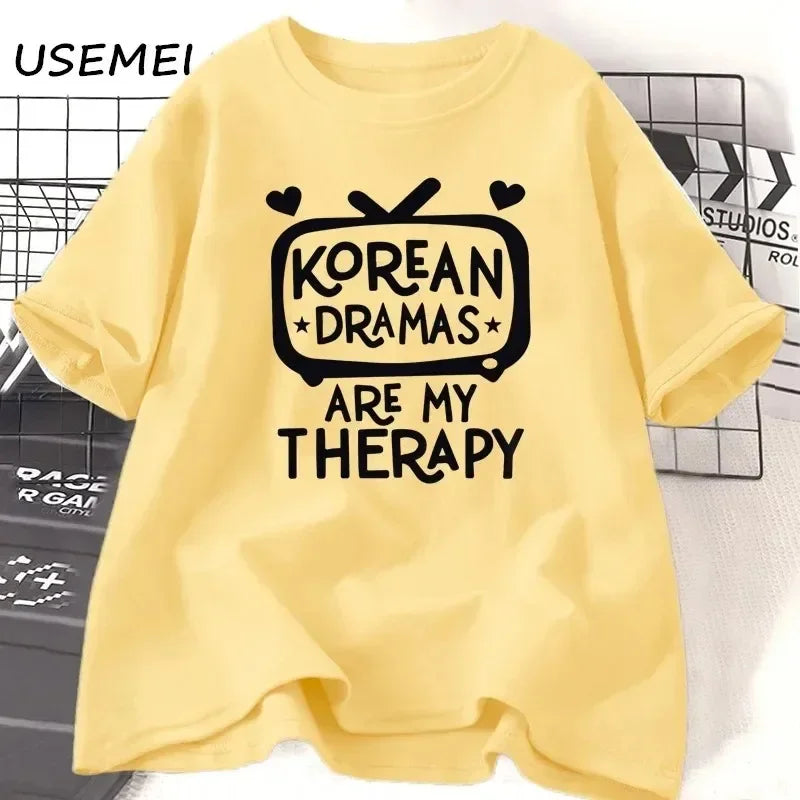 K-Drama T-shirt Women's Korean Drama T-shirt Short Sleeve Plus Size T-shirt Women's Street Casual Women's T-shirt