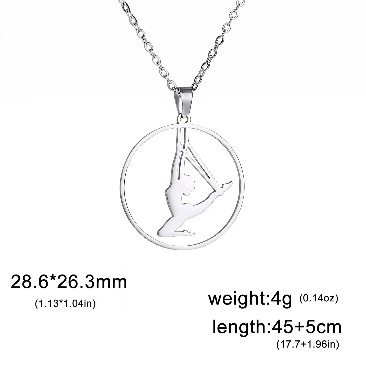 Rhythmic Gymnastics Necklace Women Trend 2025 Gymnast Stainless Steel Jewelry BFF Dancer Girl Sport Accessories Mother Day Gift