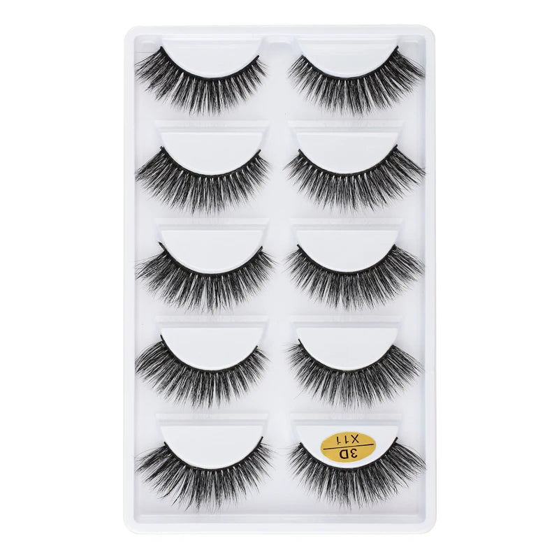 3/5 Pairs Fake Lashes Natural Long False Eyelashes Extension Fluffy 3D Mink Lashes Wispy Strip Eyelashes Makeup Tools maquillaje